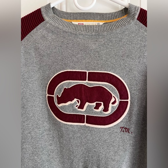 Vintage Y2K Ecko Unltd. Sweater Gray Big‎ Logo Hip Hop Skater Punk Grunge Men XL - Picture 2 of 6